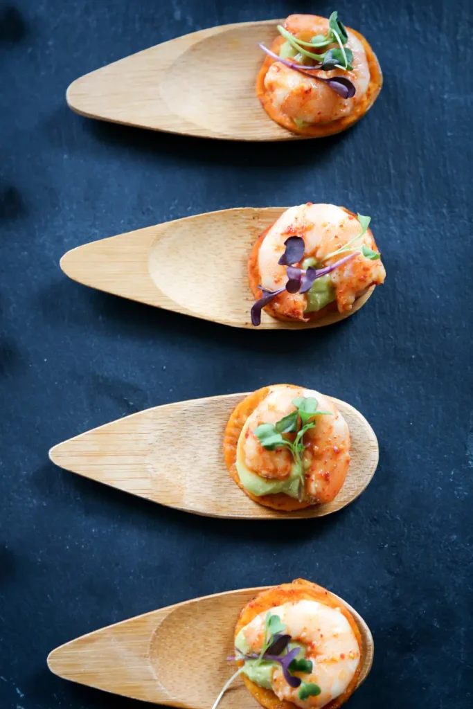 Croquant de Patate douce et Gambas - aevasions traiteur paris